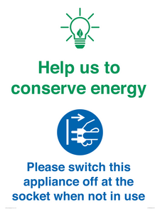Help us to conserve energy - Unplug the kettle when finished